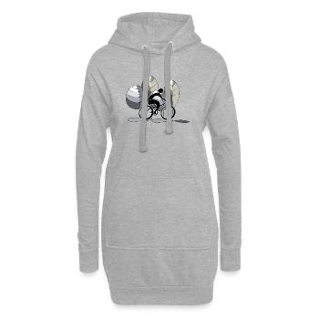 Cycliste - Sweat-shirt à capuche long Femme - gris chiné - Devant