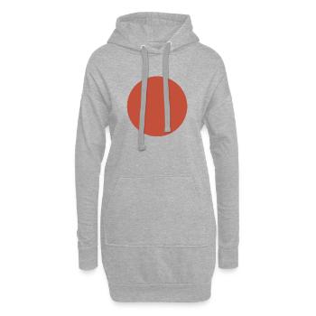 Abstraktes Erdtone-Muster - Kreis in Dunkelrot - Hoodie-Kleid - Grau meliert - Vorne