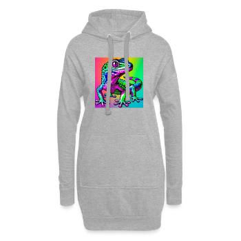 Gecko - Sweat-shirt à capuche long Femme - gris chiné - Devant