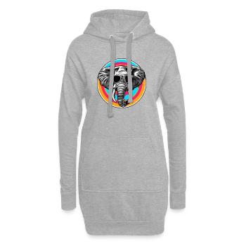 Éléphant avec des lunettes de soleil - Sweat-shirt à capuche long Femme - gris chiné - Devant