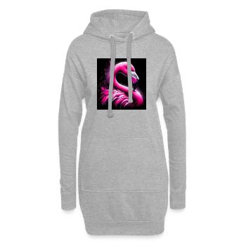 Flamant - Sweat-shirt à capuche long Femme - gris chiné - Devant