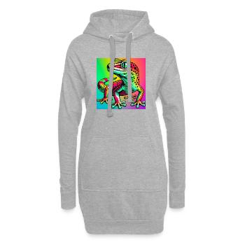 Gecko - Sweat-shirt à capuche long Femme - gris chiné - Devant