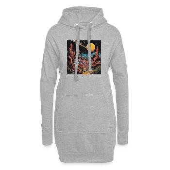 Futuristischer Alien-Planetenhimmel - Hoodie-Kleid - Grau meliert - Vorne