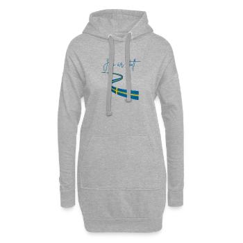 Schwedisch und stolz darauf - Hoodie-Kleid - Grau meliert - Vorne