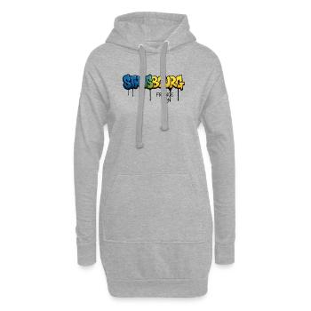 Graffiti-Style Strasbourg Schriftzug - Hoodie-Kleid - Grau meliert - Vorne