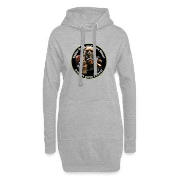 Adventure Teddy on Motorcycle - Hoodie Dress - heather grey - Front