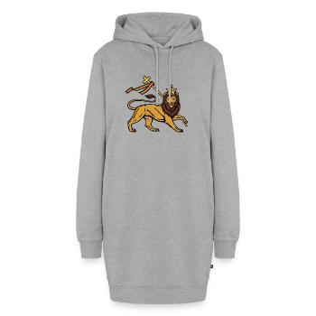 Lion de Juda - Sweat-shirt à capuche long Femme - gris chiné - Devant