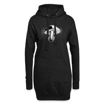 Mystische Waldpilz-Illustration - Hoodie-Kleid - Schwarz - Vorne