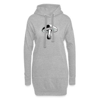 Mystische Waldpilz-Illustration - Hoodie-Kleid - Grau meliert - Vorne