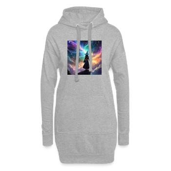 Sorcière magique - Soyez la lumière dans l’obscurité - Sweat-shirt à capuche long Femme - gris chiné - Devant