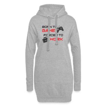 Né pour le jeu et la motivation au travail - Sweat-shirt à capuche long Femme - gris chiné - Devant