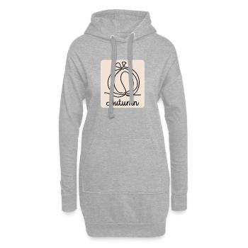 LINE ART KÜRBIS HERBST HALLOWEEN - Hoodie-Kleid - Grau meliert - Vorne