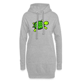 tortue mignonne souriante heureuse drôle - Sweat-shirt à capuche long Femme - gris chiné - Devant