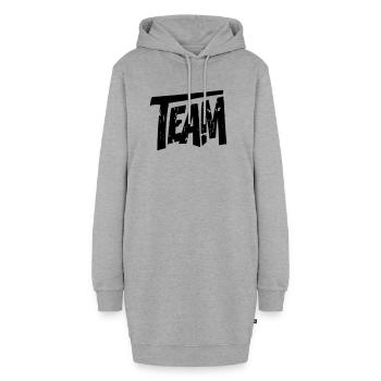 Équipe - Sweat-shirt à capuche long Femme - gris chiné - Devant