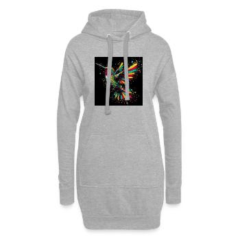 colibri - Sweat-shirt à capuche long Femme - gris chiné - Devant