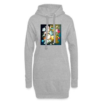 Blumenstrauß Stillleben auf dunkel alter Stil - Hoodie-Kleid - Grau meliert - Vorne