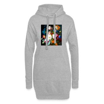 Vineta Blumenstrauß mit Blütenvielfalt flämisch - Hoodie-Kleid - Grau meliert - Vorne