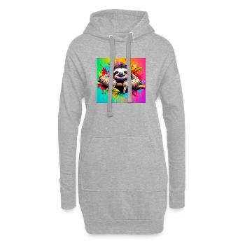 paresse - Sweat-shirt à capuche long Femme - gris chiné - Devant