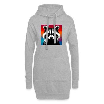 Raton laveur - Sweat-shirt à capuche long Femme - gris chiné - Devant