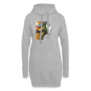 Illustration d’art de visage coloré - Sweat-shirt à capuche long Femme - gris chiné - Devant