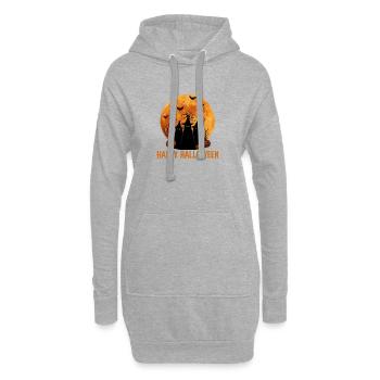 Hexenkult Halloween Motiv Druck - Hoodie-Kleid - Grau meliert - Vorne