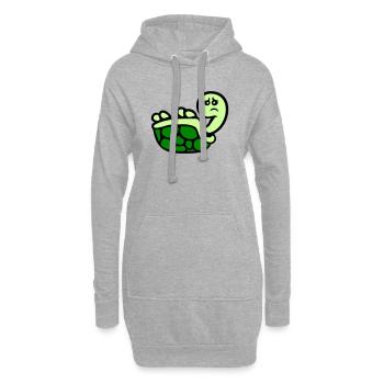Tortue renversée sur le dos, triste - Sweat-shirt à capuche long Femme - gris chiné - Devant
