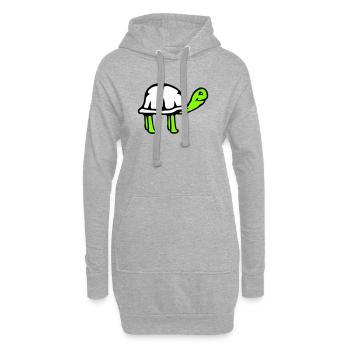 Schildkröte langer Hals lächelt glücklich lustig - Hoodie-Kleid - Grau meliert - Vorne