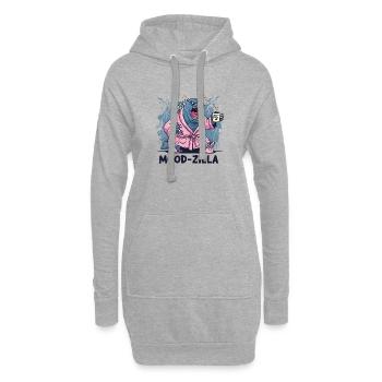 Rage matinale - Sweat-shirt à capuche long Femme - gris chiné - Devant