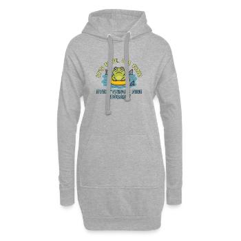 Grenouille Humoristique Sur Racine Gonflée - Sweat-shirt à capuche long Femme - gris chiné - Devant