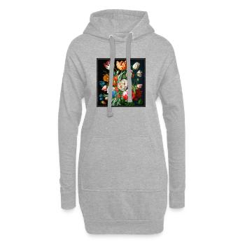 Tapisserie colorée de la galerie des tulipes et des jonquilles - Sweat-shirt à capuche long Femme - gris chiné - Devant