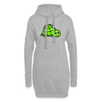 tortue mignonne souriante heureuse drôle - Sweat-shirt à capuche long Femme - gris chiné - Devant