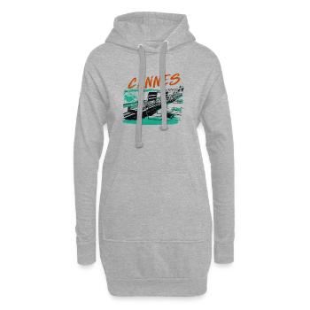 Cannes Côte d'Azur Illustration - Hoodie-Kleid - Grau meliert - Vorne
