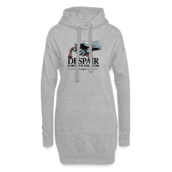 Main résistante tenant une corde effilochée - Sweat-shirt à capuche long Femme - gris chiné - Devant