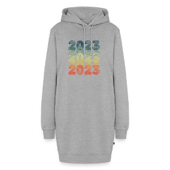 2023 - Hoodie-Kleid - Grau meliert - Vorne