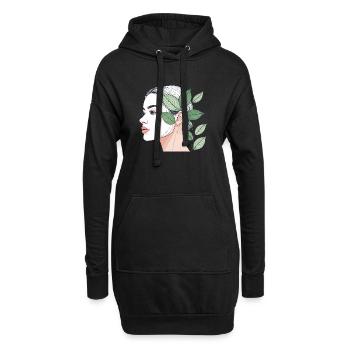 Die Natur ist ein Geisteszustand - Hoodie-Kleid - Schwarz - Vorne