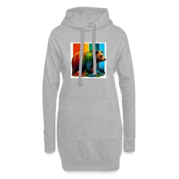 ours - Sweat-shirt à capuche long Femme - gris chiné - Devant