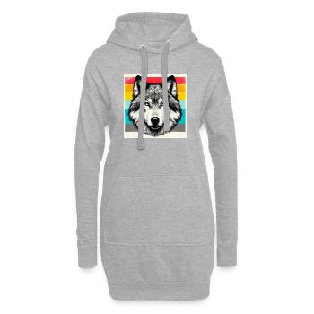 Loup - Sweat-shirt à capuche long Femme - gris chiné - Devant