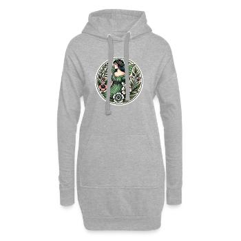 Verzauberte Waldfee Illustration - Hoodie-Kleid - Grau meliert - Vorne