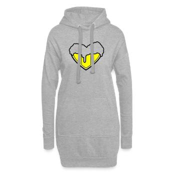 Un cœur pour la bière - Bierherz - Sweat-shirt à capuche long Femme - gris chiné - Devant