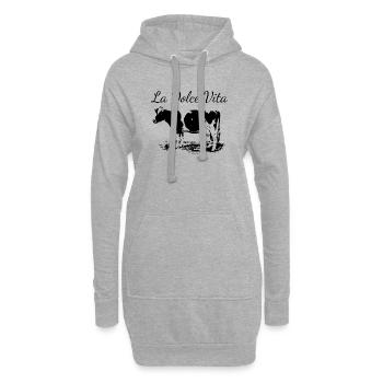 Vache laitière de la dolce vita - Sweat-shirt à capuche long Femme - gris chiné - Devant