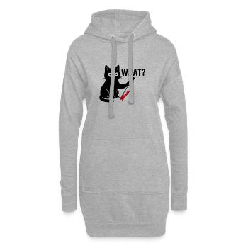 Black Cat with Knife – Funny Halloween - Hoodie Dress - heather grey - Front