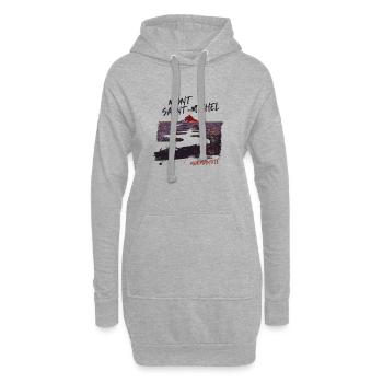 Mont Saint-Michel, Sonnenuntergang, Normandie - Hoodie-Kleid - Grau meliert - Vorne
