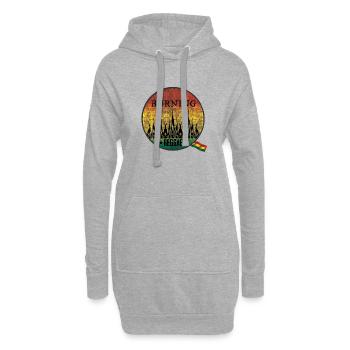 Feuriges Burning Reggae Emblem - Hoodie-Kleid - Grau meliert - Vorne