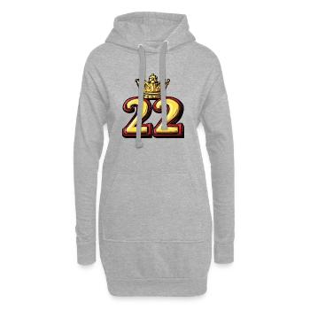 22 Zahl Krone - Hoodie-Kleid - Grau meliert - Vorne