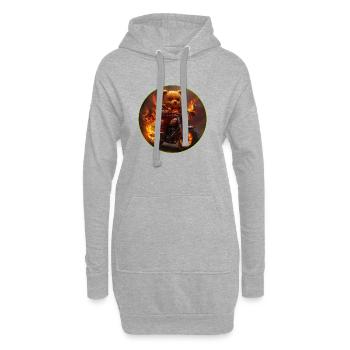 Fiery Bear Motorcycle Adventure - Hoodie Dress - heather grey - Front