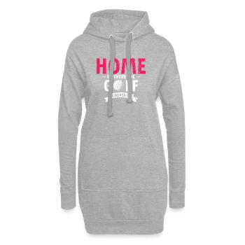 La maison est là où le terrain de golf est citation - Sweat-shirt à capuche long Femme - gris chiné - Devant