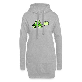 Schildkröte süß niedlich lächelt glücklich lustig - Hoodie-Kleid - Grau meliert - Vorne