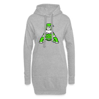 2 Freunde Schildkröte Schnecke reiten Team Crew - Hoodie-Kleid - Grau meliert - Vorne