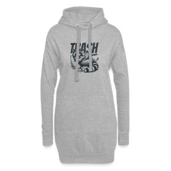 Trash Reader Funny Raccoon Bookworm Retro - Hoodie-Kleid - Grau meliert - Vorne