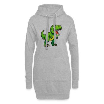 Dschungel Dino Cartoon Design - Hoodie-Kleid - Grau meliert - Vorne